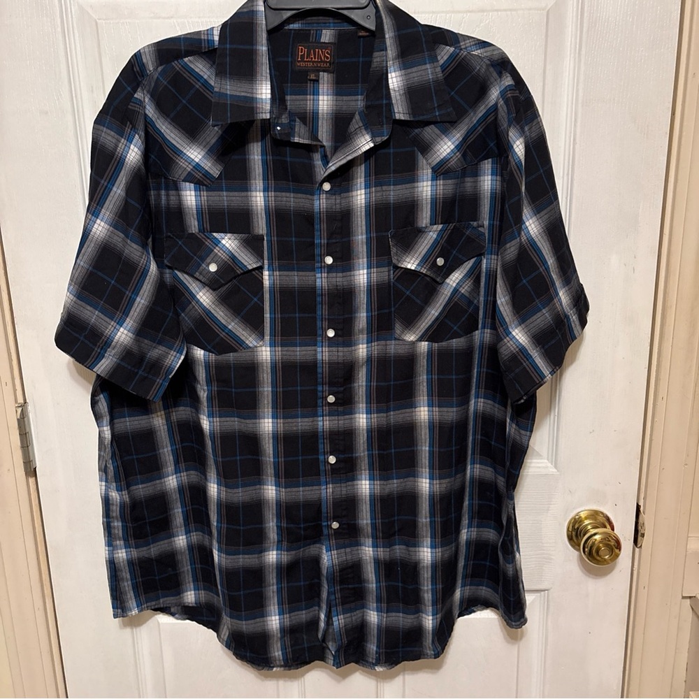 Men's Blue Plaid Shirt
